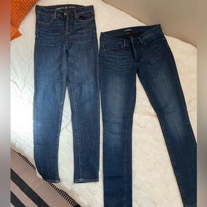 2 pairs of skinny jeans.